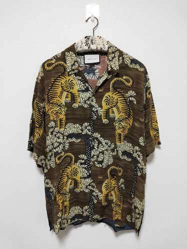 gucci button up shirt mens|Gucci tiger button up.